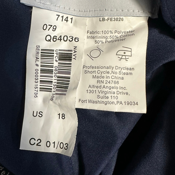 Women's Alfred Angelo Navy Maxi Dress Size 18 Wedding Formal Chiffon Prom Plus - Picture 12 of 12